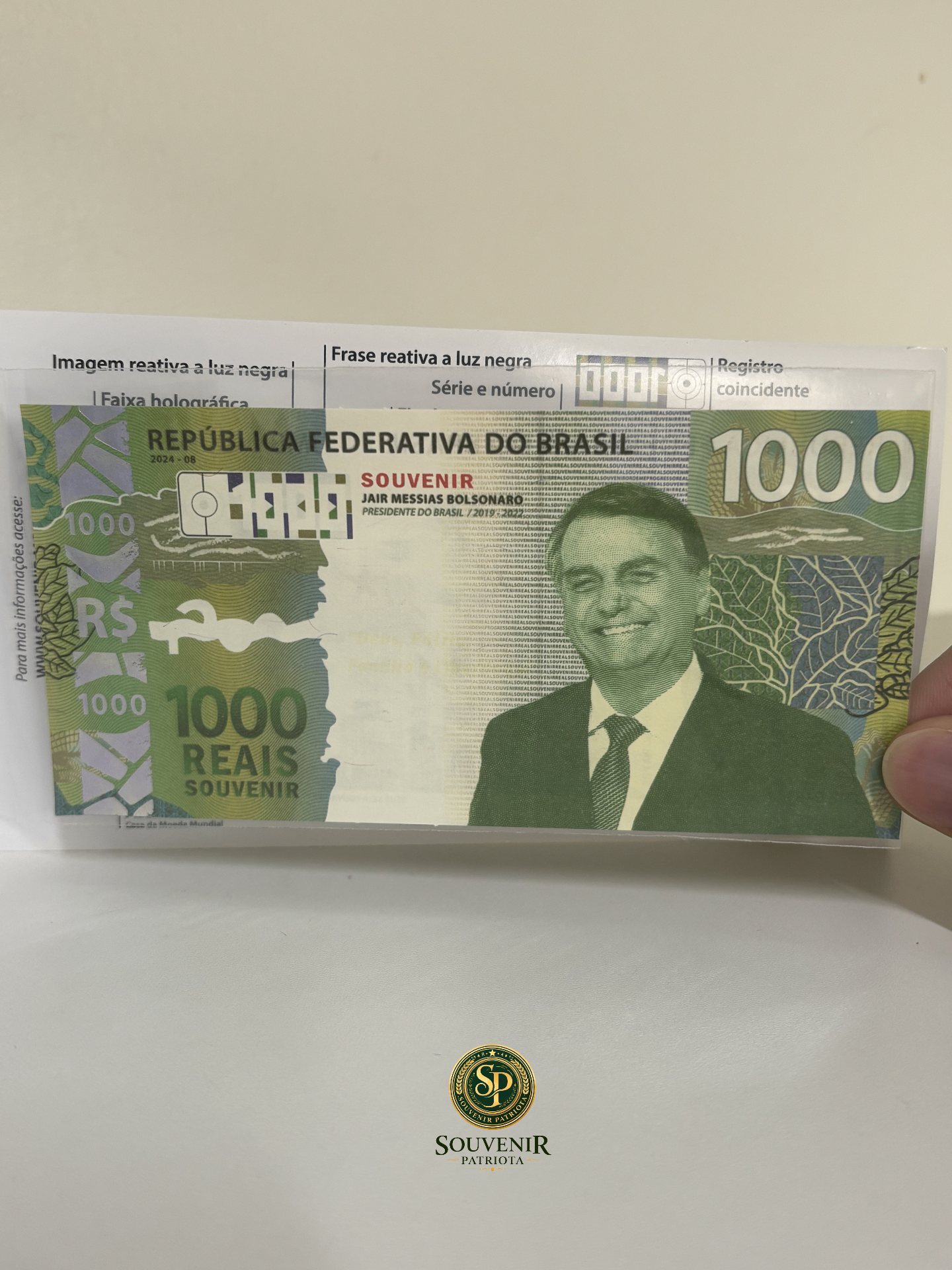 Cédula Souvenir Bolsonaro — frente